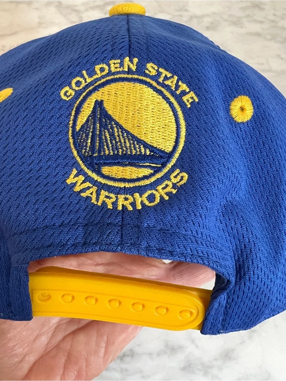 SF Giants GS Warriors Collab Blue & Yellow Baseball Cap w Embroidered Logo